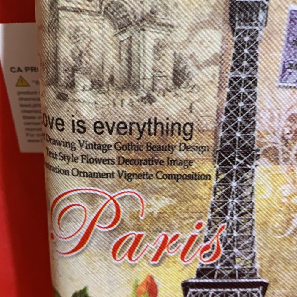 Zip Around Wallet Cream Paris Eiffel Tower Roses - Picture 4 of 11